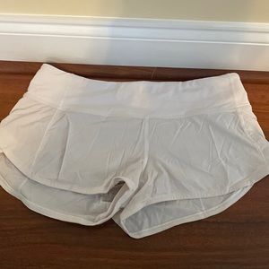 White Lululemon speed up shorts size 6